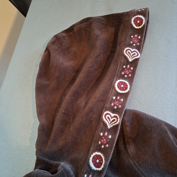 Gymboree girls size 5 Alpine Sweetie hooded brown velour dress - Picture 3 of 4